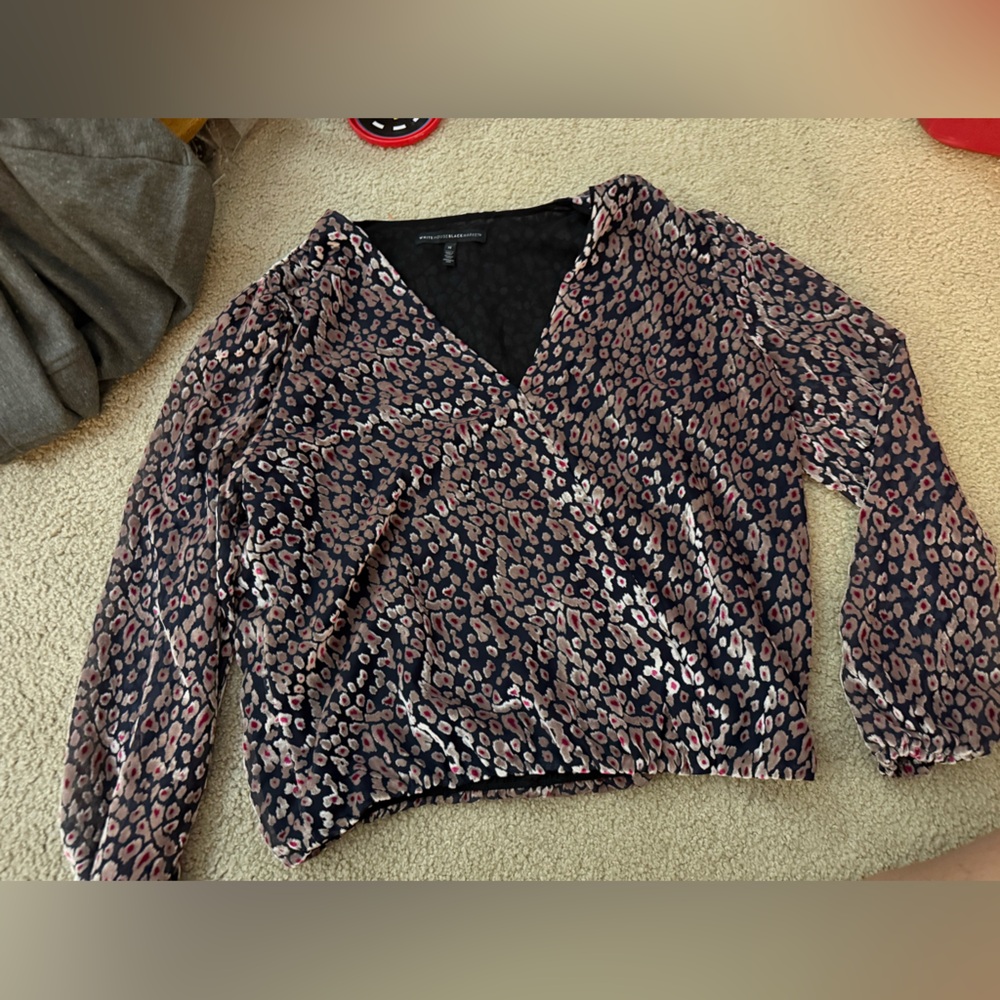 White House Black Market Floral Pattern Blouse